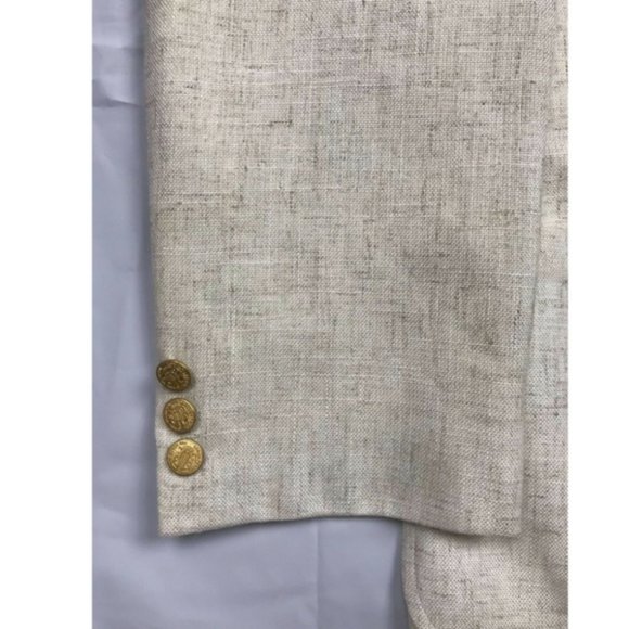 WFF by Farah Mens Ivory Linen Texture Blazer - Picture 7 of 8